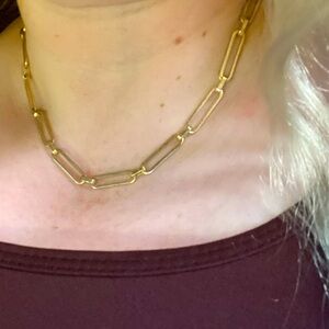 Zara goldtone paperclip chain necklace